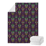 Day Of The Dead Sugar Skull Print Blanket