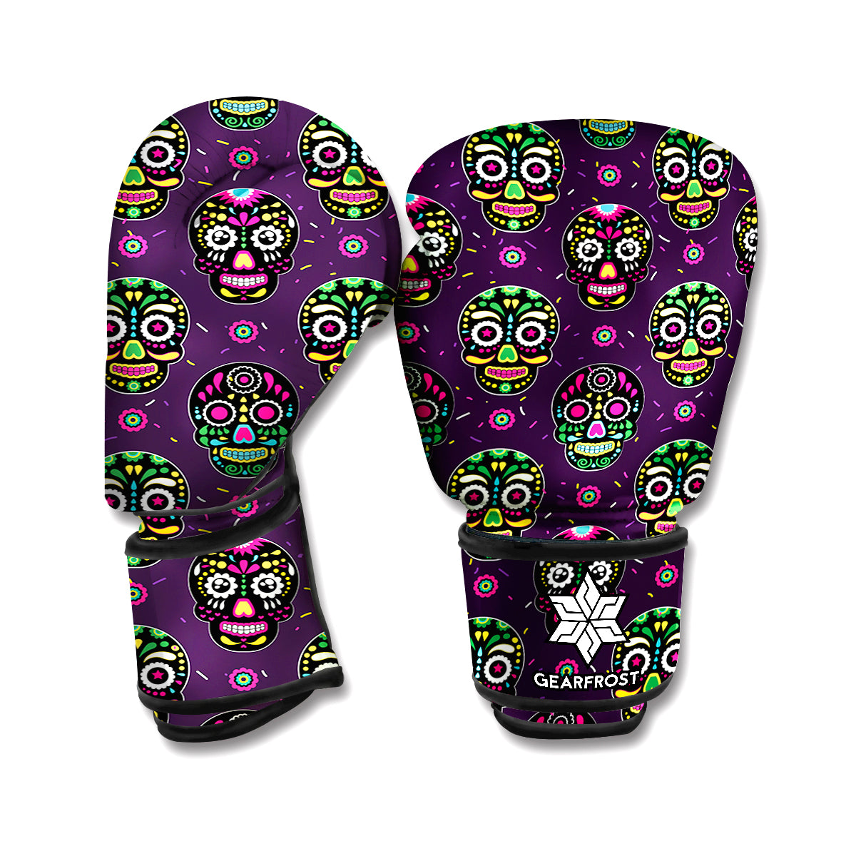 Day Of The Dead Sugar Skull Print Boxing Gloves