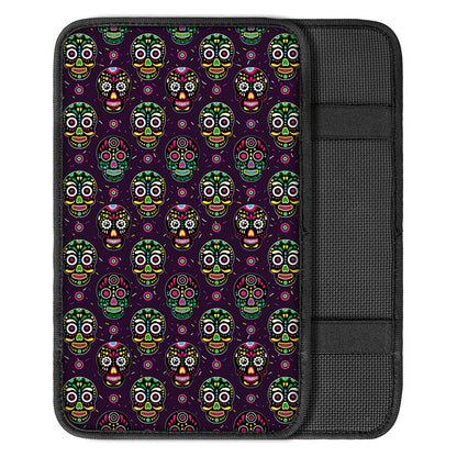 Day Of The Dead Sugar Skull Print Car Center Console Cover