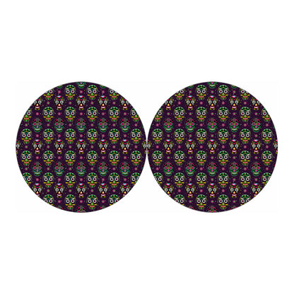 Day Of The Dead Sugar Skull Print Car Coasters