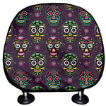 Day Of The Dead Sugar Skull Print Car Headrest Covers