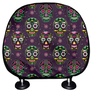 Day Of The Dead Sugar Skull Print Car Headrest Covers