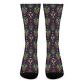 Day Of The Dead Sugar Skull Print Crew Socks
