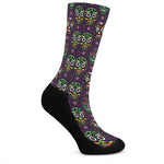 Day Of The Dead Sugar Skull Print Crew Socks