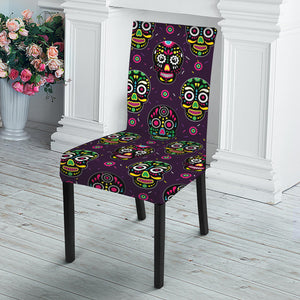 Day Of The Dead Sugar Skull Print Dining Chair Slipcover