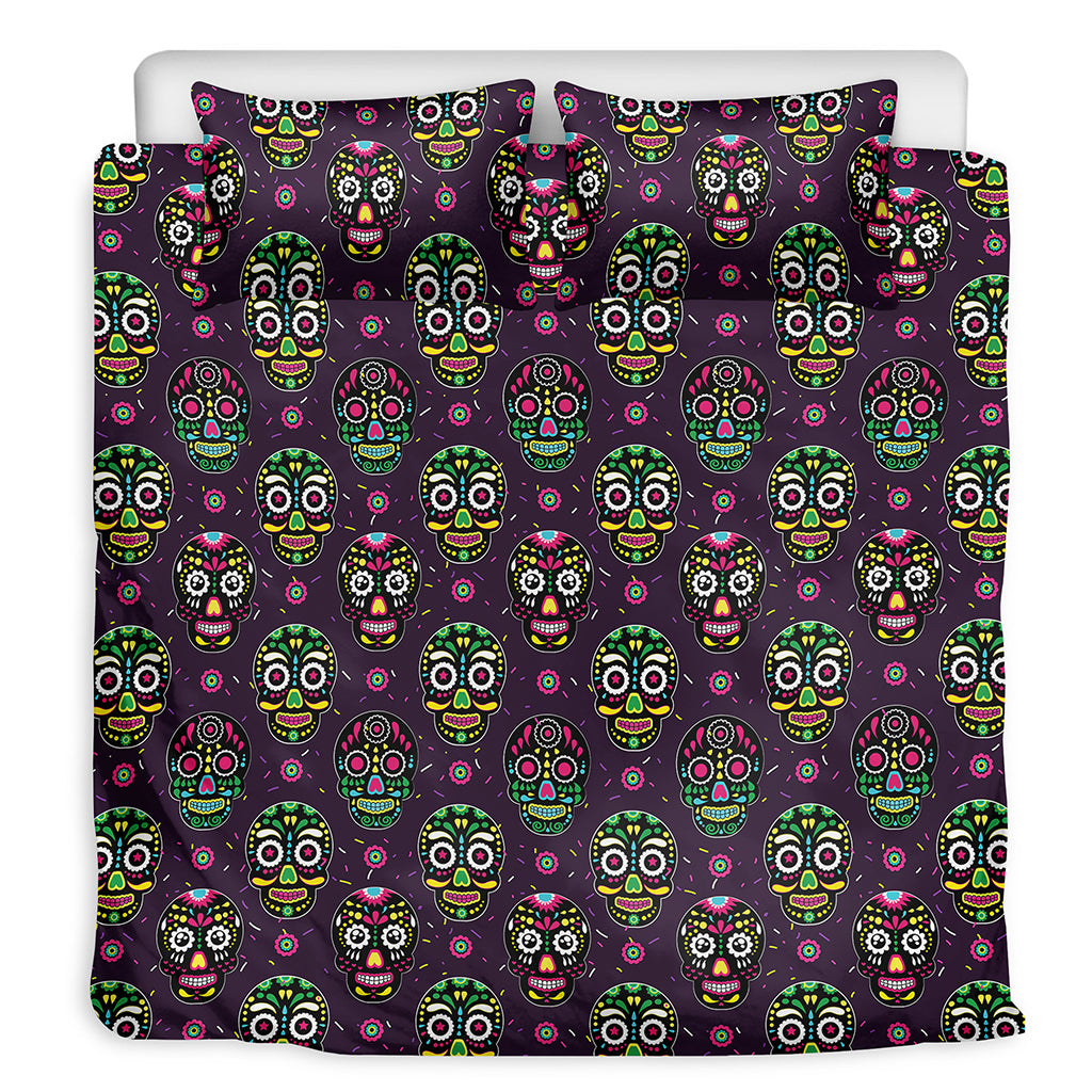 Day Of The Dead Sugar Skull Print Duvet Cover Bedding Set