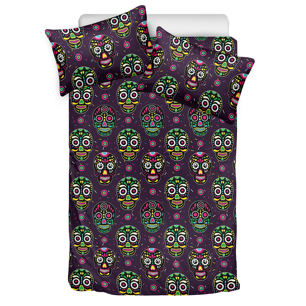 Day Of The Dead Sugar Skull Print Duvet Cover Bedding Set