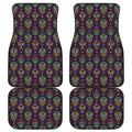Day Of The Dead Sugar Skull Print Front and Back Car Floor Mats