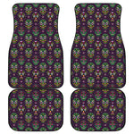 Day Of The Dead Sugar Skull Print Front and Back Car Floor Mats