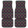 Day Of The Dead Sugar Skull Print Front and Back Car Floor Mats