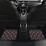 Day Of The Dead Sugar Skull Print Front and Back Car Floor Mats