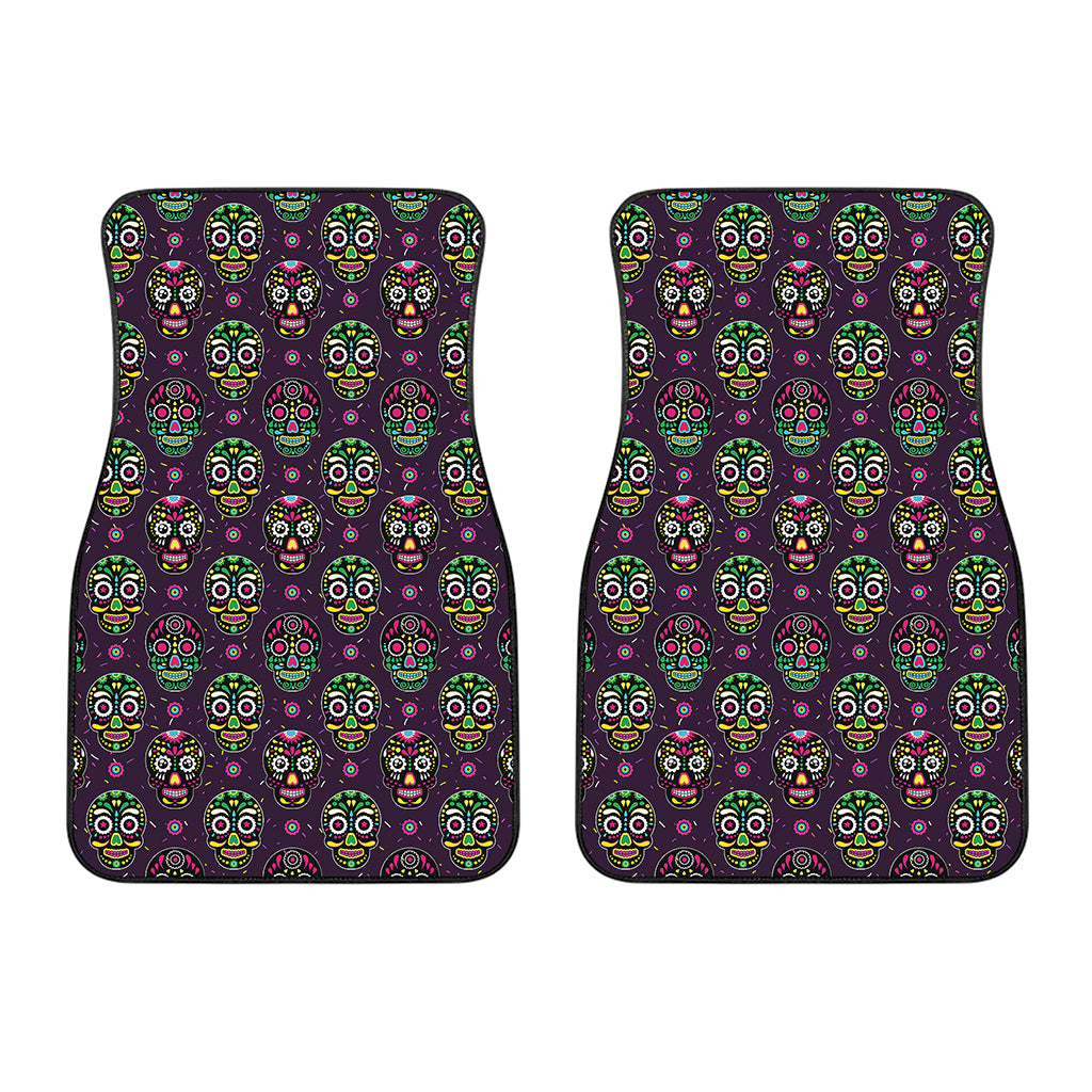 Day Of The Dead Sugar Skull Print Front Car Floor Mats