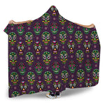 Day Of The Dead Sugar Skull Print Hooded Blanket