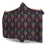 Day Of The Dead Sugar Skull Print Hooded Blanket