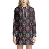 Day Of The Dead Sugar Skull Print Hoodie Dress