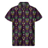 Day Of The Dead Sugar Skull Print Men's Short Sleeve Shirt