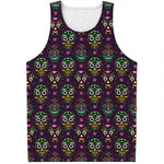 Day Of The Dead Sugar Skull Print Men's Tank Top