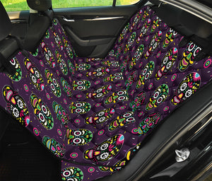 Day Of The Dead Sugar Skull Print Pet Car Back Seat Cover