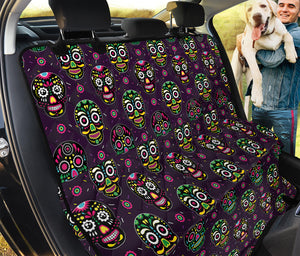 Day Of The Dead Sugar Skull Print Pet Car Back Seat Cover