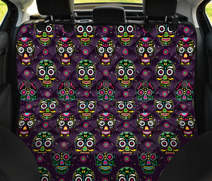 Day Of The Dead Sugar Skull Print Pet Car Back Seat Cover