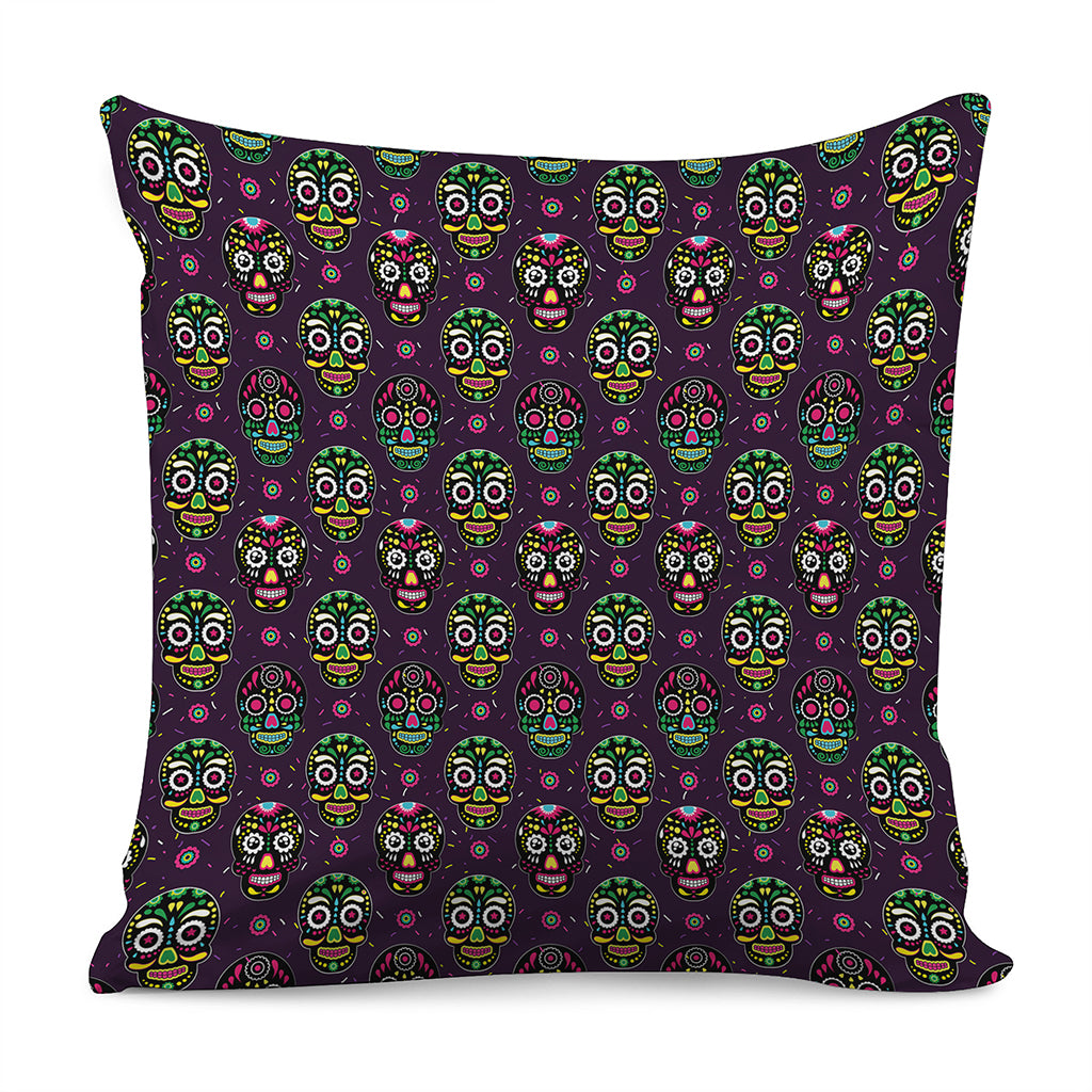 Day Of The Dead Sugar Skull Print Pillow Cover