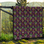 Day Of The Dead Sugar Skull Print Quilt