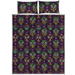 Day Of The Dead Sugar Skull Print Quilt Bed Set