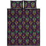 Day Of The Dead Sugar Skull Print Quilt Bed Set