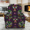 Day Of The Dead Sugar Skull Print Recliner Slipcover