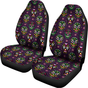 Day Of The Dead Sugar Skull Print Universal Fit Car Seat Covers