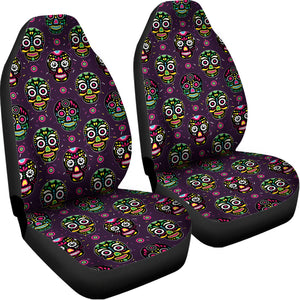 Day Of The Dead Sugar Skull Print Universal Fit Car Seat Covers