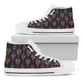Day Of The Dead Sugar Skull Print White High Top Sneakers