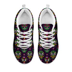 Day Of The Dead Sugar Skull Print White Sneakers