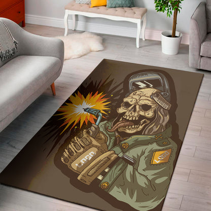 Dead Welder Print Area Rug