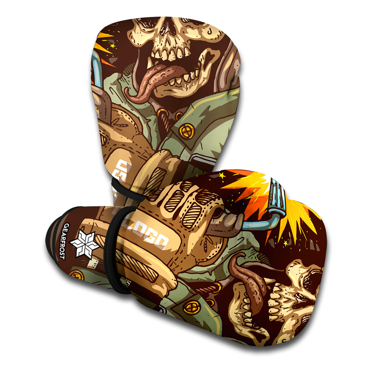 Dead Welder Print Boxing Gloves