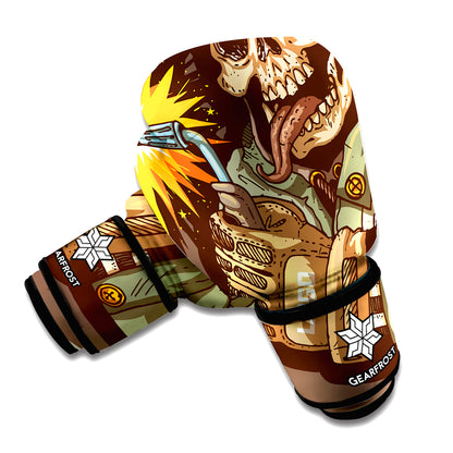Dead Welder Print Boxing Gloves