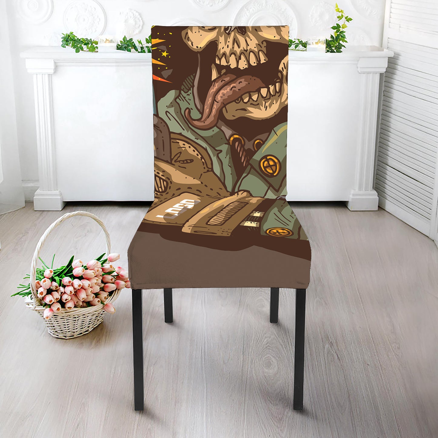 Dead Welder Print Dining Chair Slipcover