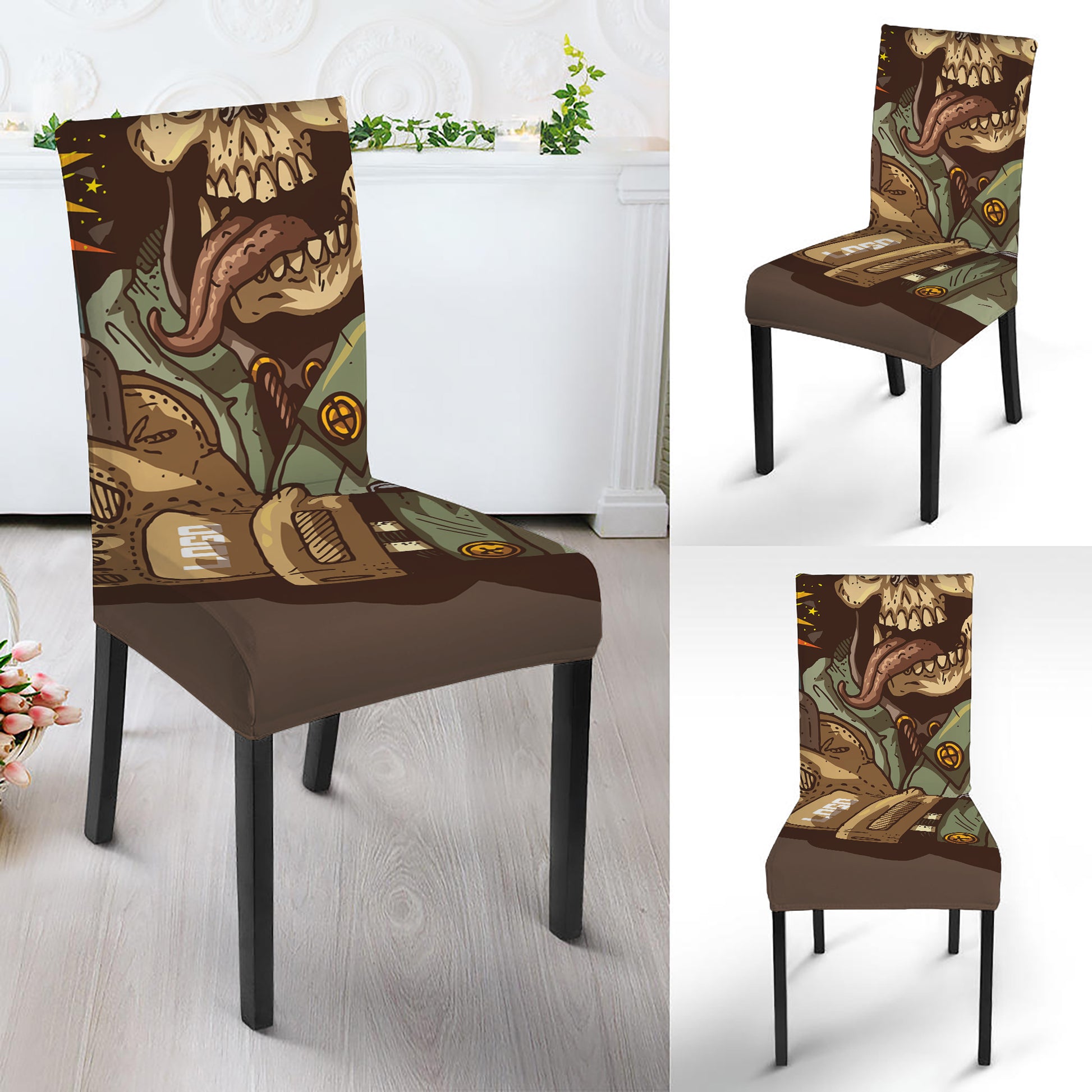 Dead Welder Print Dining Chair Slipcover