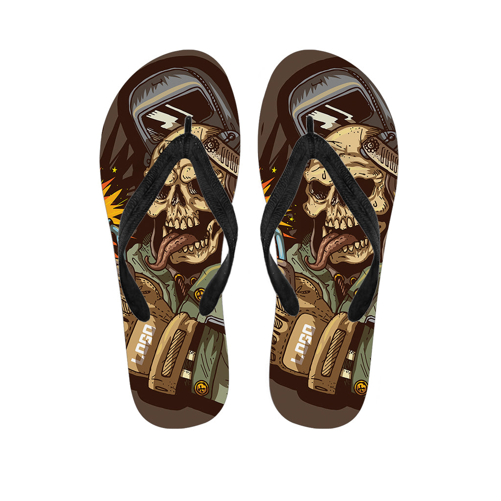 Dead Welder Print Flip Flops