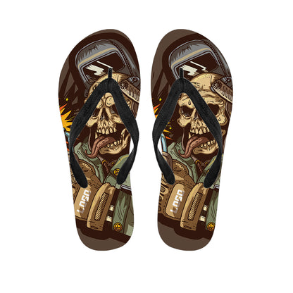 Dead Welder Print Flip Flops
