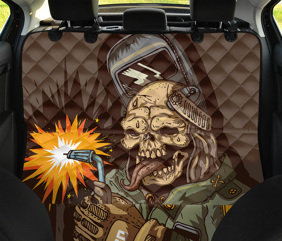 Dead Welder Print Pet Car Back Seat Cover