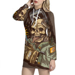Dead Welder Print Pullover Hoodie Dress