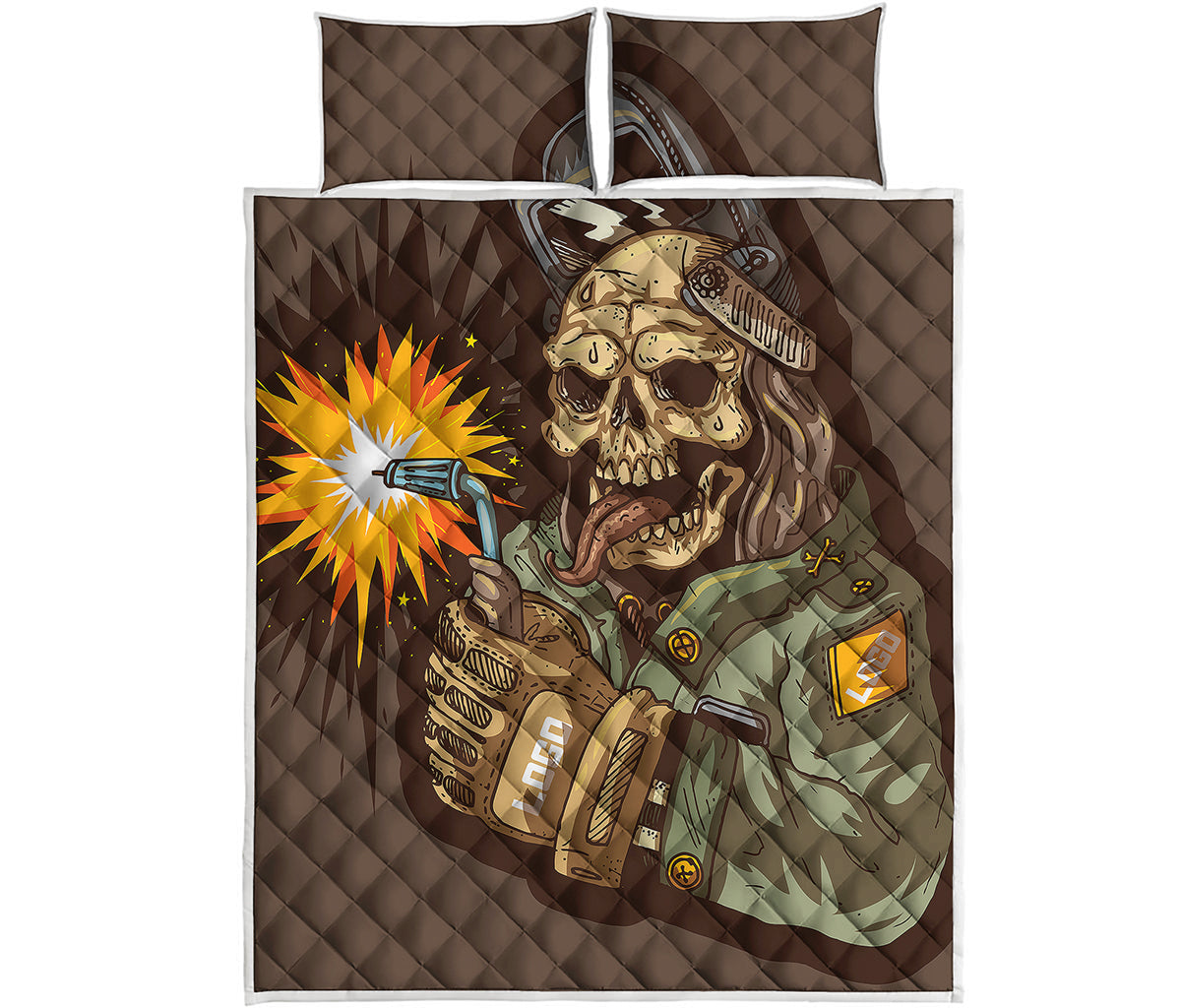 Dead Welder Print Quilt Bed Set