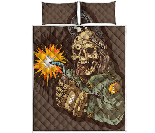 Dead Welder Print Quilt Bed Set