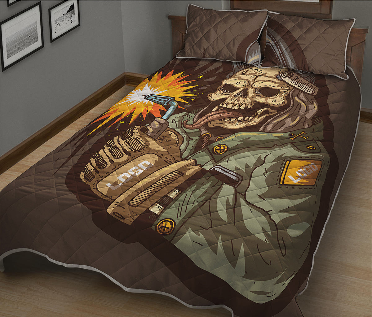 Dead Welder Print Quilt Bed Set