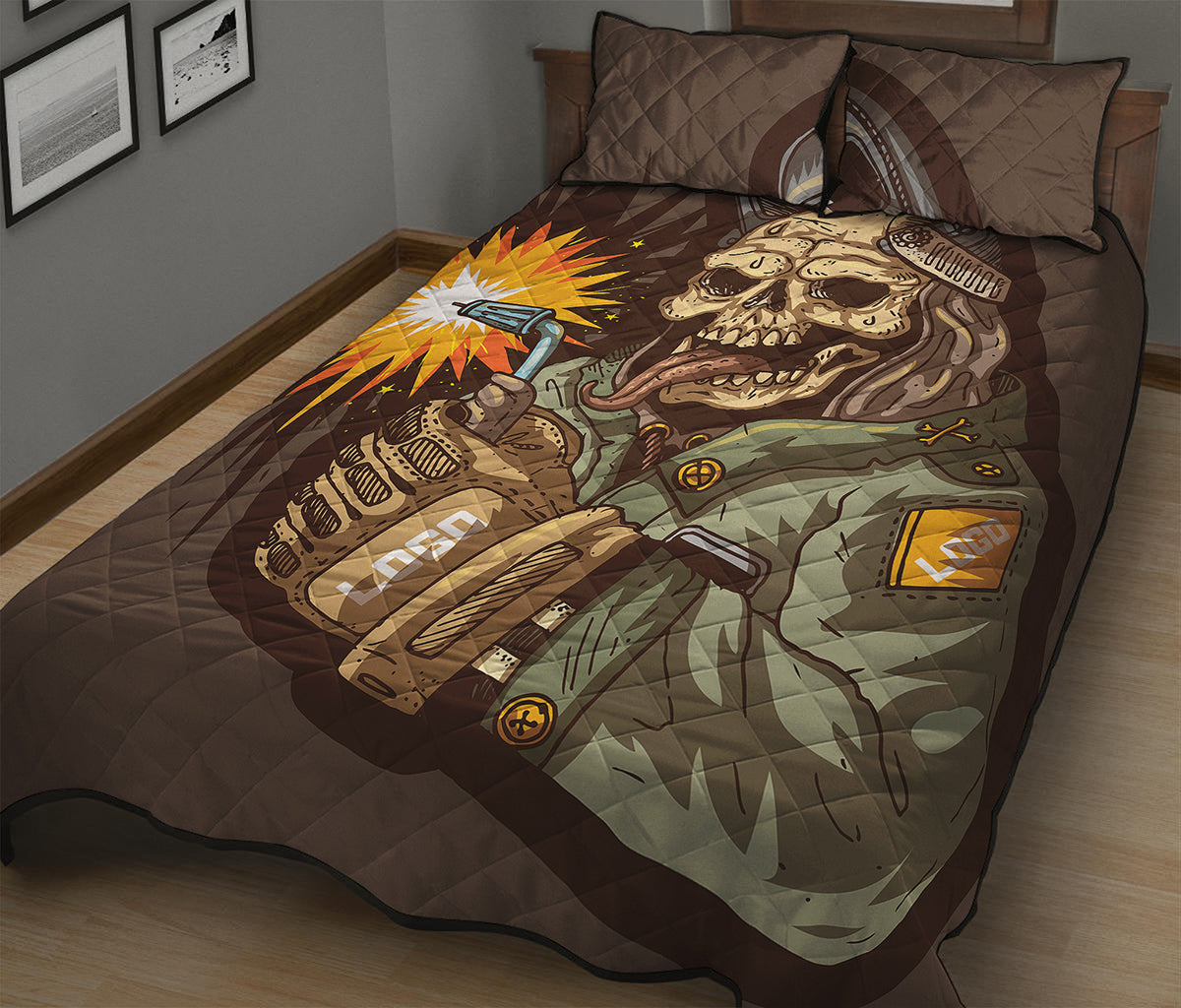 Dead Welder Print Quilt Bed Set