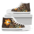 Dead Welder Print White High Top Sneakers