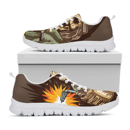 Dead Welder Print White Sneakers