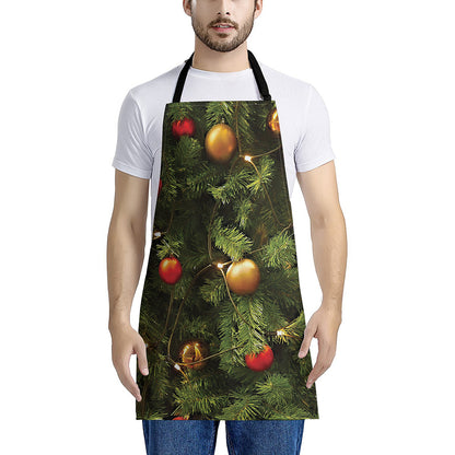 Decorated Christmas Tree Print Apron