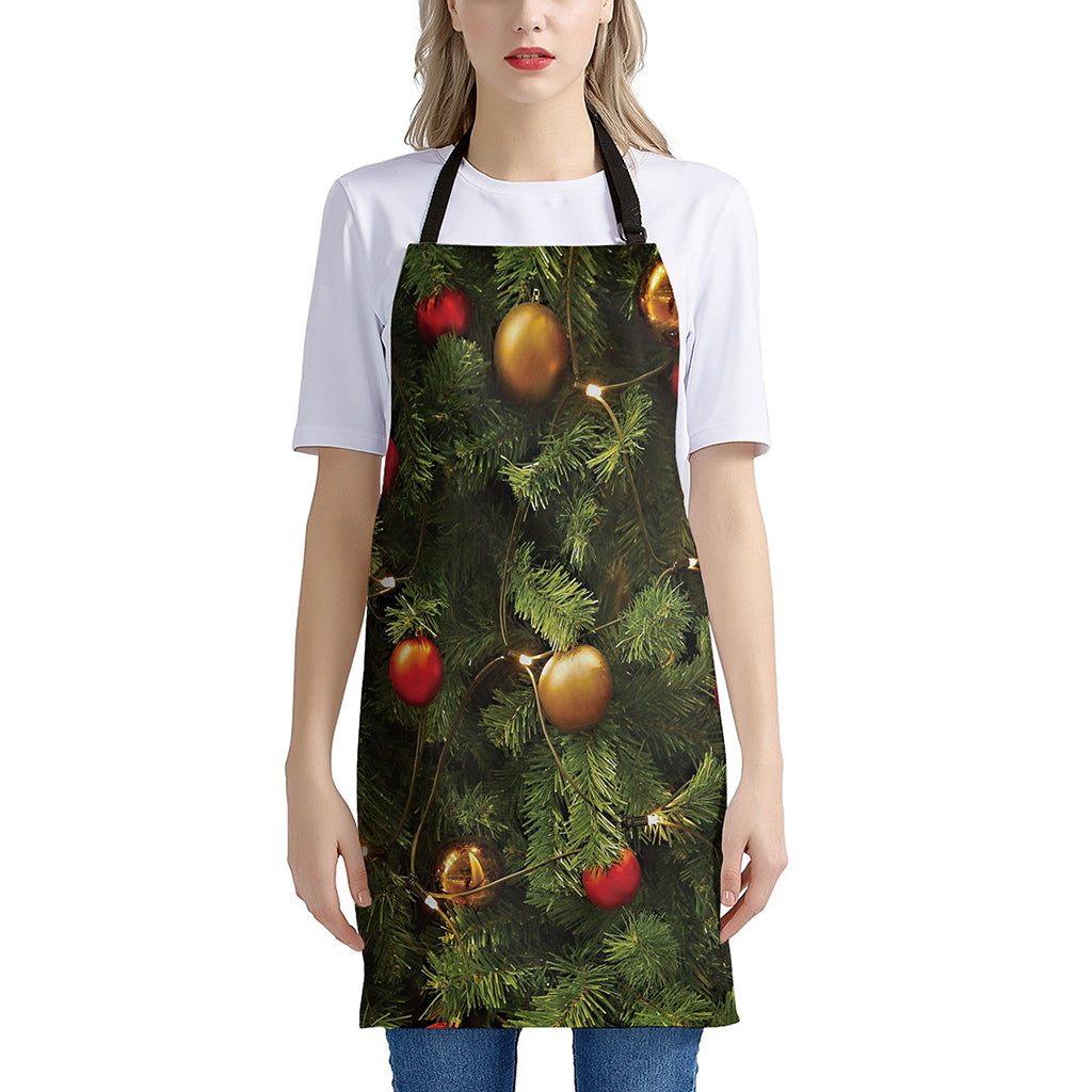 Decorated Christmas Tree Print Apron